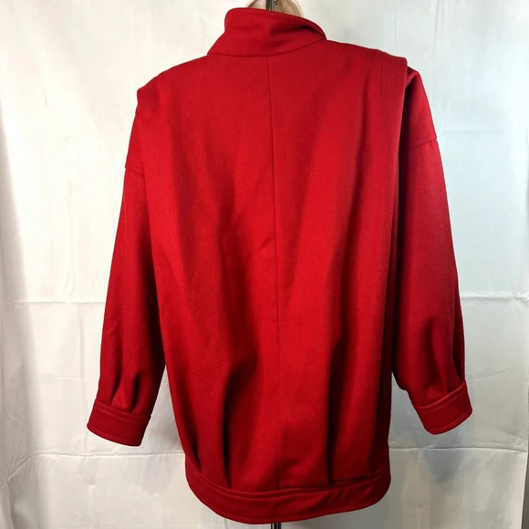 International Scene Vintage Red Wool Double Breasted Blazer Size 7/8 - Picture 2 of 14
